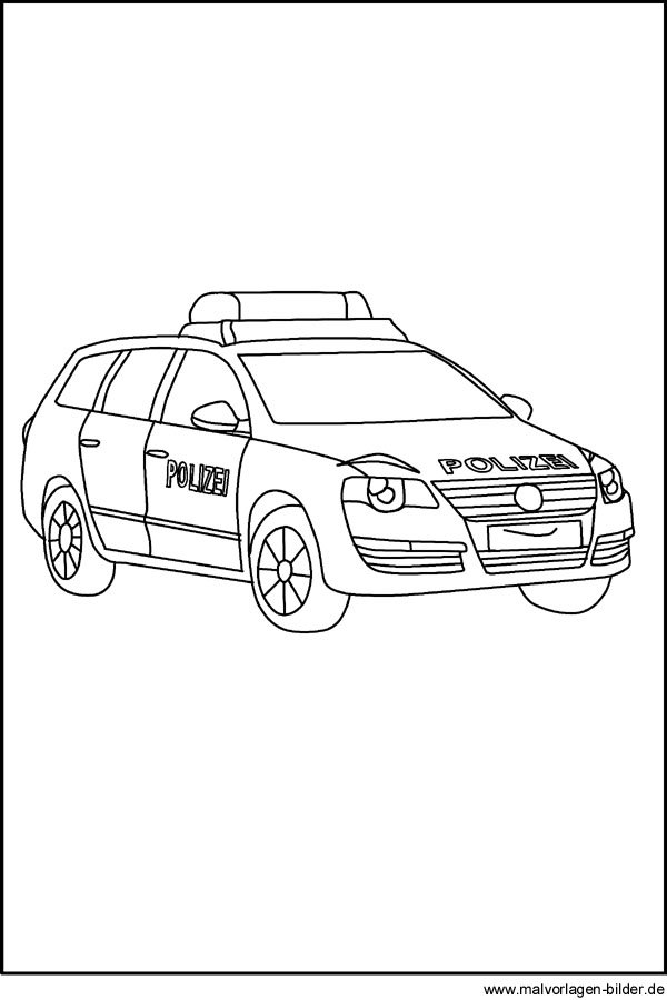 Polizeiauto - Malvorlagen und Ausmalbilder