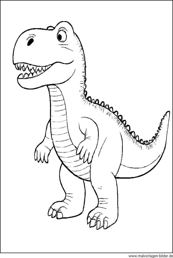 Tyrannosaurus Rex - Dinosaurier Ausmalbid für Kinder ab 5 Jahren