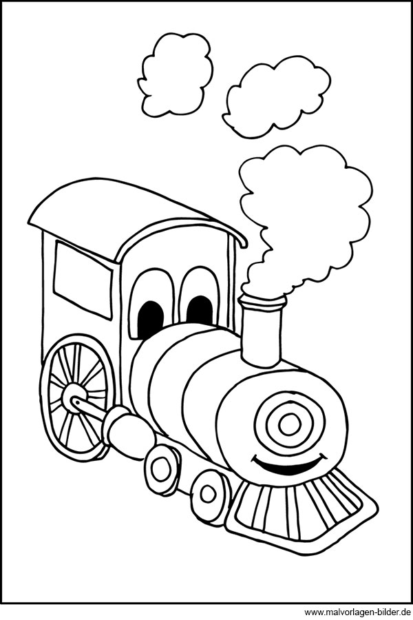 Lokomotive - Malbild für Kinde