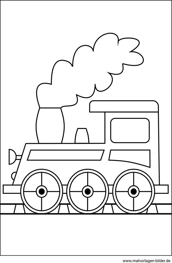 Eisenbahn als Malvorlage und Ausmalbild
