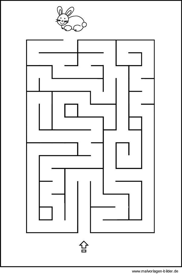 Labyrinthbild - Kinderrätsel mit dem Hasen