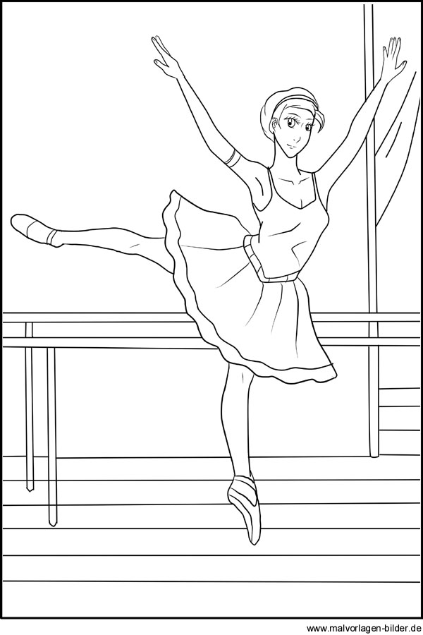 Malvorlage Tanzen Ballett Ballerina