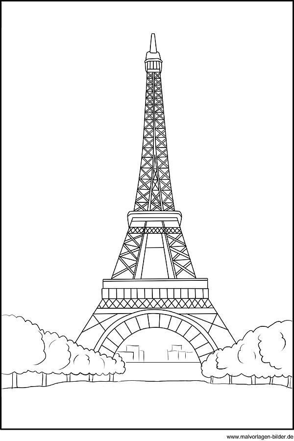 Eiffelturm als Ausmalbild Malvorlage