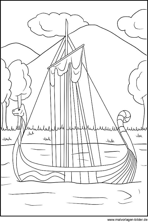 Wikingerschiff Ausmalbild