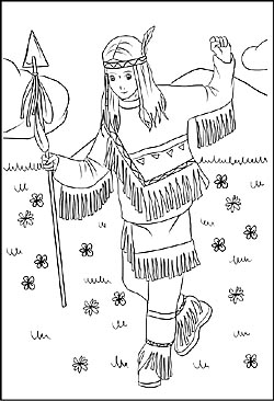Zeichnung Indianermädchen